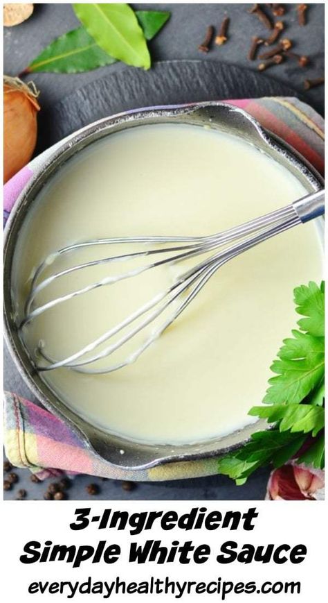 White Sauce For Fish, Simple White Sauce, Chicken White Sauce, Homemade White Sauce, White Cream Sauce, Easy White Sauce, White Cheese Sauce, White Sauce Recipe, Bechamel Sauce Recipe