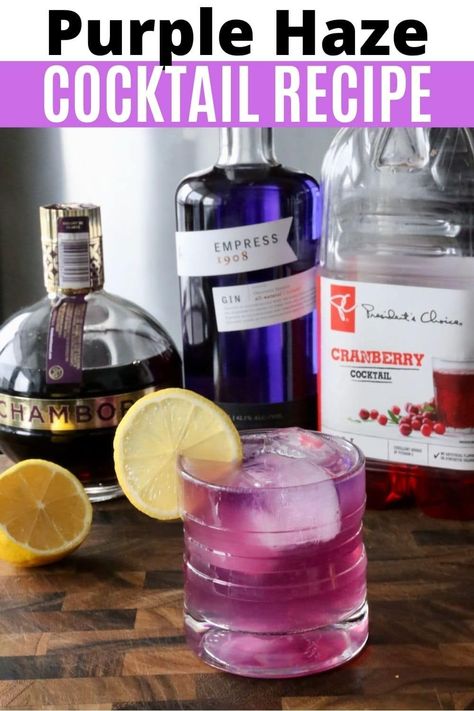 How to make a refreshing homemade Purple Haze Cocktail. Our easy purple gin drink features Empress Gin, Chambord and Cranberry Juice. Purple Gin, Chambord Cocktails, Empress Gin, Homemade Beef Stew Recipes, Easy Gin Cocktails, Purple Cocktails, Flavoured Gin, Cranberry Juice Cocktail, Gin Distillery