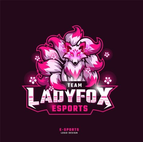 Fox with nine tail mascot esport logo de... | Premium Vector #Freepik #vector #logo #sports #animals #team Logo Gamer Esport, Gamers Logo, Logo Gamer, Clan Logo, Fox Logo Design, Fox Tattoo Design, Logo Gaming, Sports Logo Inspiration, Logo Game