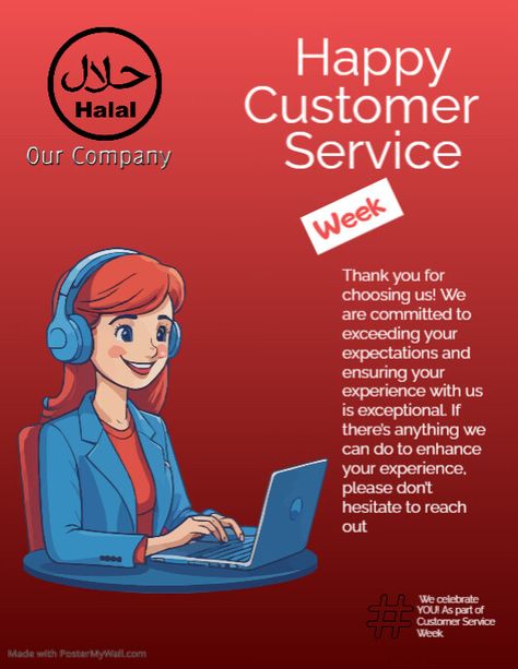 Happy Customer Service Week Ad Happy Customer Service Week, Happy Customer Service, Customer Service Week, Happy Customer, Banners, Customer Service, Red, Design