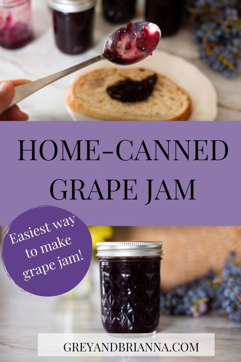 Grape Jam Recipe Homemade, Grape Jelly Recipe No Pectin, Grape Jam Recipe No Pectin, Grape Jam Recipe, Homemade Grape Jelly, Concord Grape Jelly, Pectin Recipes, Concord Grapes, Grape Jam