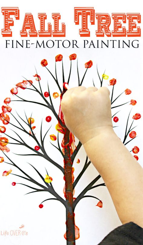 Q Tip Painting, Fall Tree Painting, Kids Fall Crafts, Tree Study, Autumn Activities For Kids, Fall Tree, Fall Preschool, Creative Curriculum, Kids Classroom