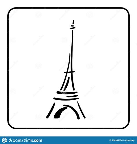 Eiffel Tower In A Simple Sketch Style 1 Stock Vector - Illustration of beautiful, exterior: 138969876 Eiffel Tower Tattoo, Tower Tattoo, Pen Painting, Beautiful Exterior, Simple Sketch, Single Line Drawing, Love Doodles, Sketch Style, Family Tattoos