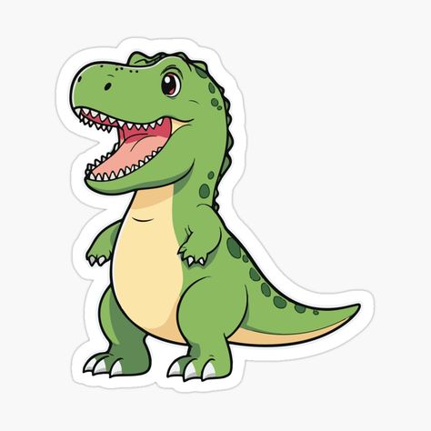 Get my art printed on awesome products. Support me at Redbubble #RBandME: https://www.redbubble.com/i/sticker/Cute-baby-t-rex-dinosaur-by-Atlantico54/159576520.EJUG5?asc=u Dinosaur Stickers, T Rex Dinosaur, Decorate Notebook, Coloring Stickers, Sticker Collection, Printable Stickers, Eye Catching Colors, T Rex, Aesthetic Art