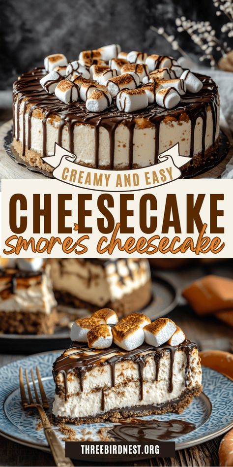 Decadent S’mores Cheesecake: A Sweet Twist on a Timeless Favorite - This Little Nest The best Smore's cheesecake recipe on Pinterest. Quick, creamy, and easy Smore's cheesecake. Great for Fall, and the Holidays. A good dessert recipe for Thanksgiving or Christmas as well.  Smore's Cheesecake, SMore's desserts. Cheesecake recipes, Fall desserts, Autumn desserts, Christmas desserts, Thanksgiving recipes, Thanksgiving desserts. Best Cheesecake Toppings, Smores Bundt Cake, Cheesecakes For Fall, Thanksgiving Cheesecake Desserts, Fall Flavor Cheesecake, Fall No Bake Cheesecake, Cheesecake Filled Cake, Smoked S’mores Cheesecake, No Bake Smores Cheesecake