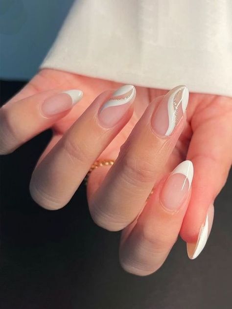 Short Almond Nails Summer French Tip, Nails Summer French Tip, Wedding Nail Designs, Mix Match Nails, Soft Pink Nails, Light Blue Nails, Short Almond Nails, Classic French Manicure, Edgy Nails