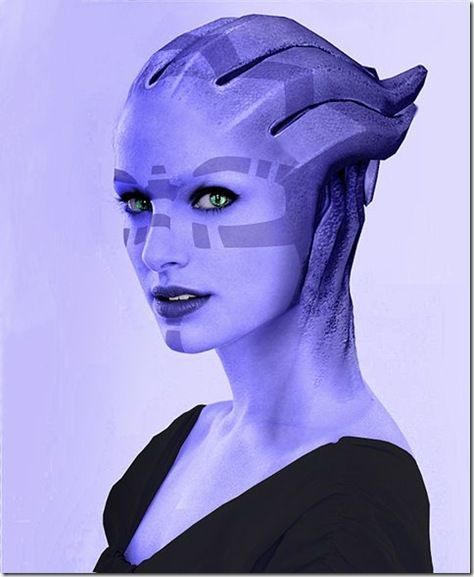 Videogame: Mass Effect. Character: Asari. Actress: Natalie Portman Photoshop. Asari Mass Effect, Scifi Costume, Mass Effect Cosplay, Mass Effect Characters, Sci Fi Costume, Mixed Race Couple, Mass Effect 1, Couples Cosplay, Videogame Art