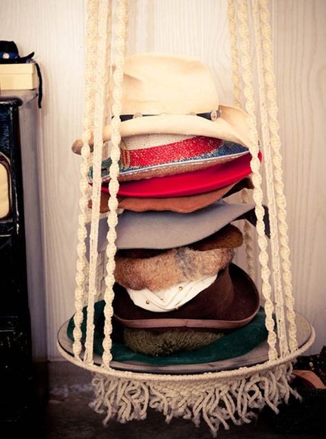 9 Unique Display And Storage Ideas For The Hat Lover Hat Rack Ideas, Baseball Hat Racks, Diy Hat Rack, Cowboy Hat Rack, Hat Shelf, Organizar Closet, Wall Hats, Diy Coat, Hanging Hats