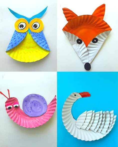 Crafts Using Paper, Simple Diy Crafts, Paper Plate Art, Paper Plate Animals, Fox Diy, Easy Yarn Crafts, Toddler Craft, Paper Plate Crafts For Kids, Paper Fox