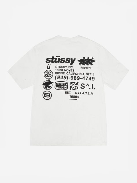 Stussy's DNA Pigment Dyed Tee is an oversized pigment dyed t-shirt cut from a midweight 6.5oz cotton jersey. Featuring screen printed Stussy graphics on the back. 100% Cotton Ribbed Collar Runs Large Stussy Shirt Men, Stussy Shirt Design, Text Graphic Tee, Stussy Graphic Tee, Stussy 90s, Stussy Design, Stussy Tshirt, Tee Shirt Oversize, Stussy Clothing