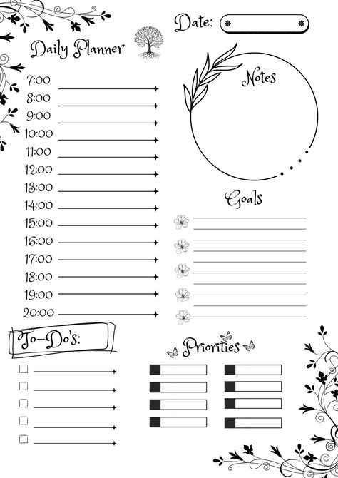 Daily Planner | Planner Ideas | Black and White Planner | Planner Template moneyplanner #freebloggingplanner #plannerundated #aestheticnotes⭕ Aesthetic Daily Planner, Whiteboard Organization, Daily Planner Ideas, Daily Planner Templates, Daily Planner Design, Daily Planner Inserts, Daily Routine Planner, Study Planner Printable, Planner Writing