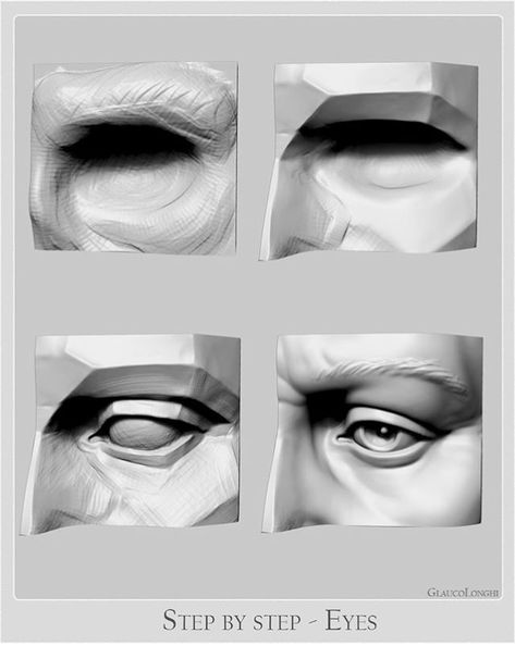 Sculpted Eyes, Eye Sculpting, Eye Sculpt, Eyes Anatomy, Zbrush Anatomy, Eye Anatomy, Head Anatomy, Facial Anatomy, Sculpting Tutorials