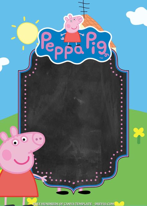 Awesome 16+ Peppa Pig Canva Birthday Invitation Templates Send Peppa Pig Canva birthday invitations to let little guests know it's going to be a super-fun party! Peppa is featured on a confetti-covered background with a teal border on the paper invites. Send... Peppa Pig Balloons, Peppa Pig Cupcakes, Peppa Pig Decorations, Peppa Pig Invitations, Pig Balloon, Pig Cupcakes, Peppa Pig Birthday Cake, Pig Birthday Cakes, Pig Birthday Party