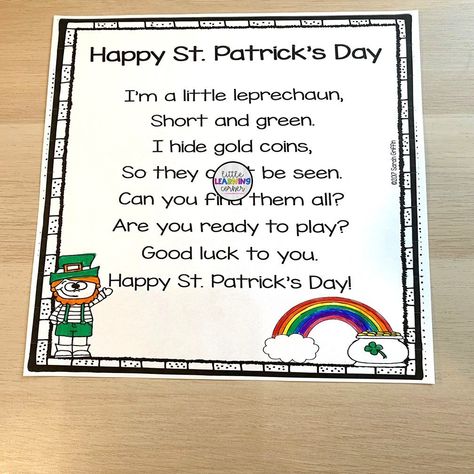 Leprechaun Activities, Poem Of The Day, Poetry Notebook, Poem For Kids, Pocket Chart Activities, Poetry Activities, Making Words, Guided Reading Groups, Word Work Activities