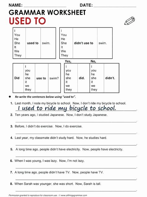 Printable Kanji Practice Sheets Grammar Worksheets Japanese Grammar Worksheets Japanese Used To Grammar Worksheets, Used To Grammar, Used To Worksheet, English Grammar Quiz, English Grammar Test, Materi Bahasa Inggris, English Grammar Exercises, Grammar Quiz, Grammar Exercises