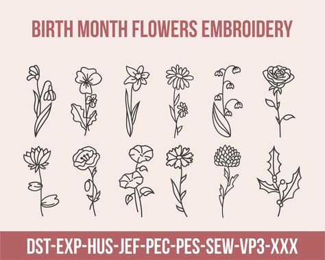 12 Birth Month Flowers Embroidery, Floral Bundle Machine Embroidered Design, Instant Download Pes Dst Sew Files, Stitching Digital Pattern Limited Time Offer ⌛: Enjoy an Incredible 70% Discount on Our Entire Stock Your immediate download contains a compressed folder containing the following file types: ➡️DST ➡️EXP ➡️HUS ➡️JEF ➡️PEC ➡️PES ➡️SEW ➡️VP3 ➡️XXX Please remember to unzip the folder once it has been downloaded to access your files. IMPORTANT REMINDERS: This is a digital file; no physical product will be dispatched. Any images of physical products are solely for display purposes. The purchased product will not feature the watermark visible in the listing photos. This file serves as an embroidery design. Kindly note that this is a download-only file; no physical item will be sent. Re