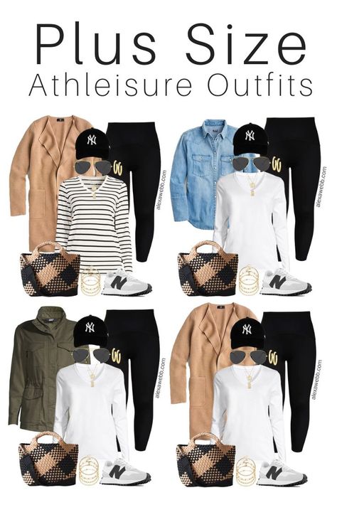 Plus Size Fall Athleisure Outfits - Alexa Webb Plus Active Wear Outfits, Styling Leggings Plus Size, Plus Size Leggings Outfit Fall Casual, Plus Size Alaska Outfits, Layering Plus Size Outfits, Plus Joggers Outfit, Plus Size Zoo Outfit, Travel Plus Size Outfits, Weekend Casual Outfits Winter