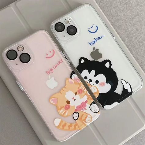 Kitty Huskie Matching Phone Case Matching Phone Cases Bff, Rainbow Coalition, Bff Phone Cases Iphone, Matching Iphone Case, Case Iphone Couple, Bff Phone Cases, Friends Phone Case, Phone Case Diy Paint, Kawaii Store