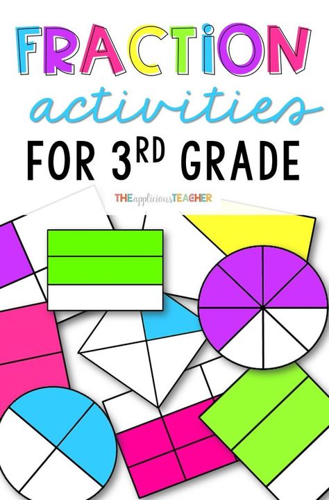 Fraction activities and games perfect for 3rd grade- The Applicious Teacher Fractions 3rd Grade, Math Things, Third Grade Math Activities, Fraction Lessons, 3rd Grade Fractions, 2nd Grade Activities, Math Activities Elementary, Teaching Fractions, Fraction Activities