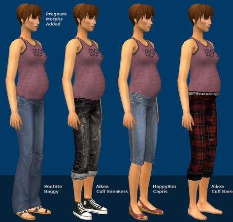 Mod The Sims - Aikea, HappySim, Sentate Pants as Maternity, with Curvy Morphs, and Untuck Edits Sims 4 Pregnant Belly, Sims 4 Pregnancy Test, Sims 4 Pregnancy, Big Pregnant, Teenage Pregnancy, Teen Pregnancy, Grey Maxi, Pregnancy Test, Pregnant Belly