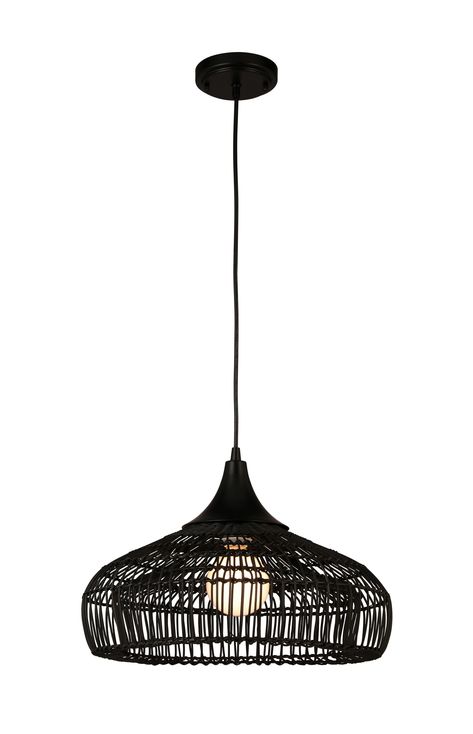 Craftsman Style Decor, Bell Pendant Light, Rattan Light Fixture, Unique Pendant Lights, Black Rattan, Rattan Shades, Welcome To My House, Hanging Pendant Light, Condo Decorating