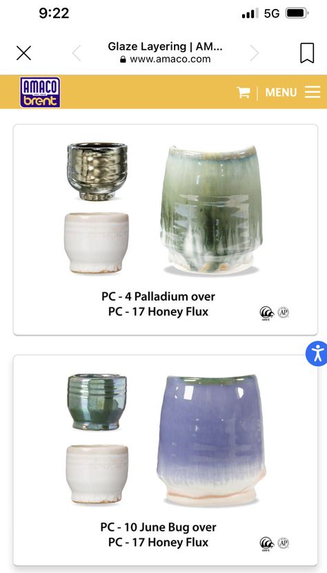 Amaco Palladium Glaze Combinations, June Bug Glaze Combinations, Palladium Glaze Combinations, June Bug Glaze, Amaco Palladium, Palladium Glaze, Glazing Pottery, Pottery Tips, Ceramic Glazing