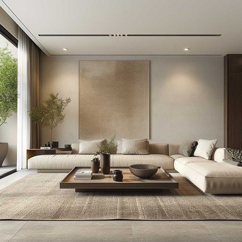 20+ Neutral Interior Design Ideas for Modern Minimalists • 333+ Images • [ArtFacade] Beige Living Room Decor, Neutral Interior Design, Japandi Living Room, Japandi Living, Hm Home, Minimal Interior Design, Modern Minimalist Living Room, Beige Living Rooms, Interior Design Kitchen Small