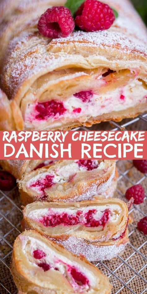 Cheesecake Danish, Puff Pastry Braid, Cupcakes Stuffed, Pastry Braid, Raspberry Dessert, Pastry Puff, Pastries Recipes Dessert, Puff Pastry Recipe, Danish Recipe