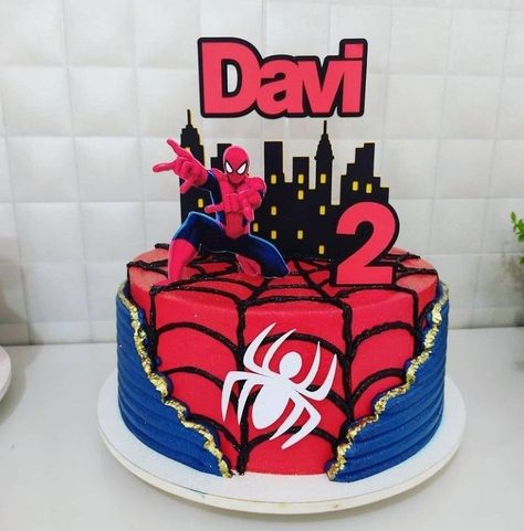 Pin em Hadleigh 4th bday Birthday Cake For Son, Marvel Birthday Cake, Cake Spiderman, Kue Fondant, Spiderman Cake Topper, Melon Cake, Boys First Birthday Cake, Spiderman Birthday Cake, Marvel Birthday Party