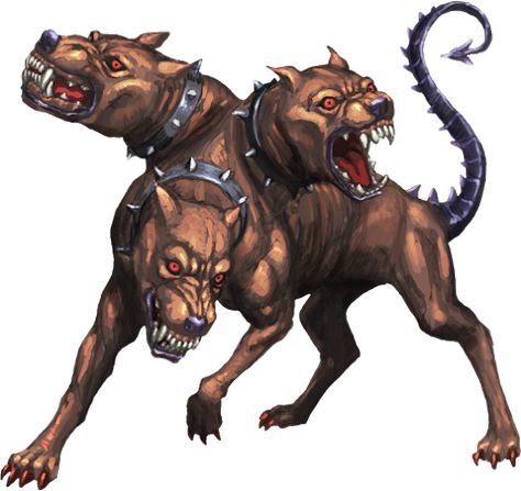 Cerberus - Giant 3 Headed Dog with the tail of a snake from Greek mythology Icona Ios, Demon Dog, Pitbull Tattoo, Dark Creatures, Mythology Tattoos, Seni 3d, 문신 디자인, Mythological Creatures, Dog Tattoo