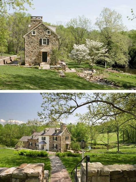 Old Farmhouses, Farmhouse Estate, Industrial & Rustic Interior, Lanterns Chinese, German Houses, Colonial Farmhouse, Stone Farmhouse, Old Stone Houses, Rustic Restaurant