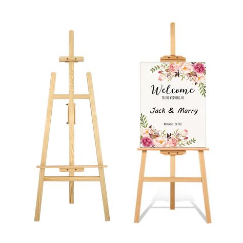 Artist Easel Stand Display Easels Studio Easel Wooden A-Frame Canvas Easel Art Stand, Adjustable Canvas Height, Easel Stand for Wedding Sign, Exhibition Stand, Painting Holder 59 Inch, Natural Pine : Amazon.co.uk: Home & Kitchen Canvas Stand, Canvas Easel, Portable Easel, Studio Easel, Kids Easel, Storefront Signs, Artist Easel, Wedding Display, Display Easel