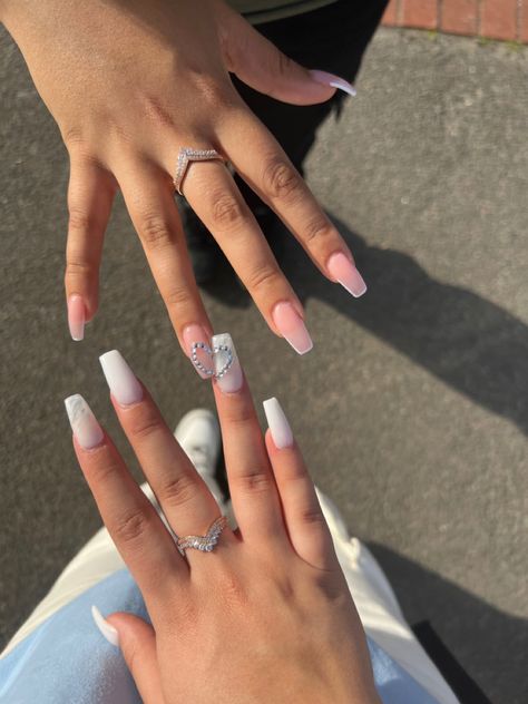 Matching Acrylic Nails For Best Friends, Matching Acrylic Nails, Racun Shopee, Nail Ideas, Best Friend, Acrylic Nails, Best Friends, Indonesia, Nails