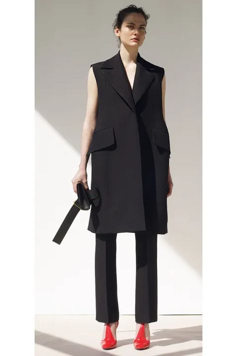 Fashion Landscape, Gilet Long, Estilo Chic, Long Vests, Spring Summer Collection, 가을 패션, 2015 Fashion, New Classic, Red Shoes