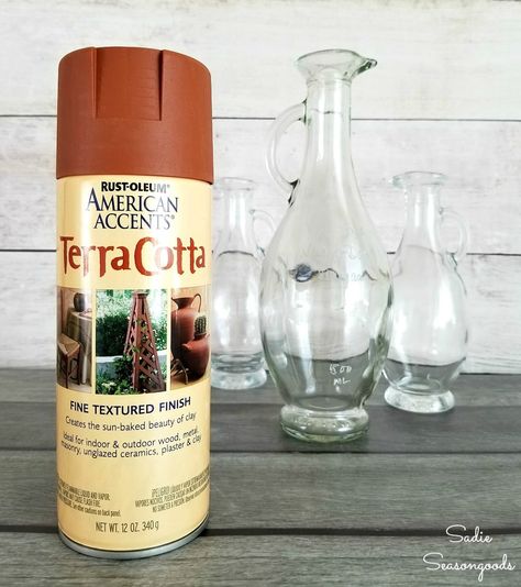 Spray Paint For Glass, Painting Glass Vases, Spray Painting Glass, Paint For Glass, Terracotta Paint, Painting Glass, Southwestern Decor, Painted Jars, Southwestern Decorating