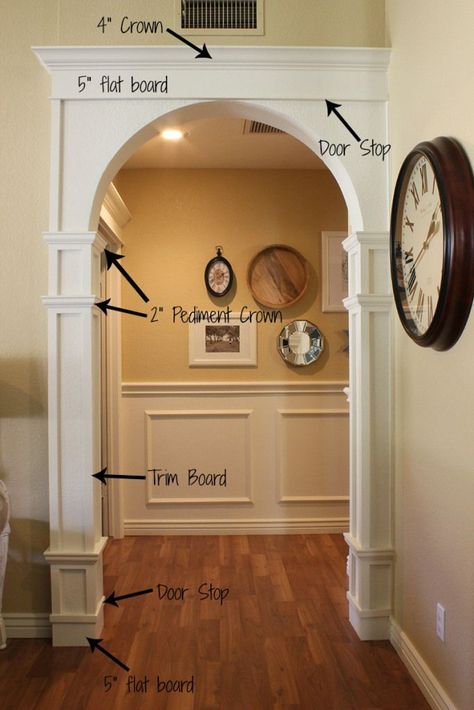 Archway Molding, Room Arch, Archways In Homes, Arch Door, Arch Molding, House Makeovers, Arch Doorway, House Trim, Arched Doors