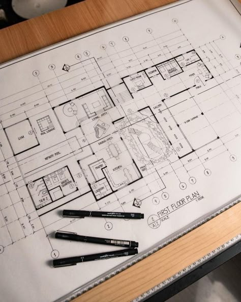 Interior Design Sketchbook, Architecture Blueprints, Interior Design Student, Architecture Drawing Plan, Interior Architecture Drawing, Interior Design Drawings, Architecture Life, Architecture Sketchbook, Interior Design Sketches