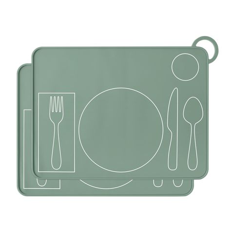 PRICES MAY VARY. This placemat for kids is made from 100% food-grade silicone, which is a non-toxic, lead-free, phthalate-free, odor-free, reusable, BPA free silicone. Electrostatic treated to keep the placemat from fading even after dishwasher use. Montessori Inspired: Allow your child to develop practical life skills through setting the table themselves. Practical life promotes development! This toddler placemat is a great tool to practice hand-eye coordination, fine motor skills, and the hand Montessori Placemat, Toddler Placemat, Silicone Placemat, Setting The Table, Plate Mat, Practical Life, Food Grade Silicone, Fine Motor Skills, Dining Table Setting