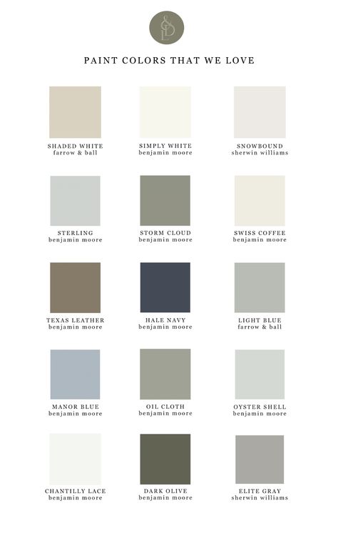 Paint Colors We Love! — Light & Dwell Organic Modern Kitchen Paint Colors, Light And Dwell Dining Room, Knoxville Gray Color Palette, Light And Dwell Living Room, Earthy Paint Color Palette, Built In Paint Colors, Laundry Paint Colors, Organic Modern Paint Colors, English Cottage Paint Colors