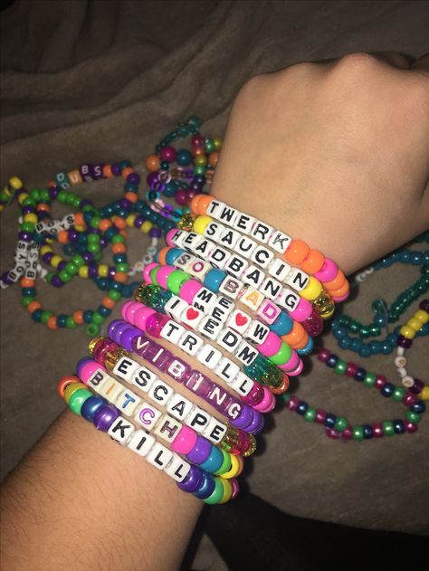 #Kandis #kandi #bracelets #rave Rave Bracelet, Kandi Bracelets Rave, Rave Candy, Kandi Rave, Pandora Pearl, Rave Bracelets, Rave Kandi, Diy Kandi Bracelets, Festival Bracelets