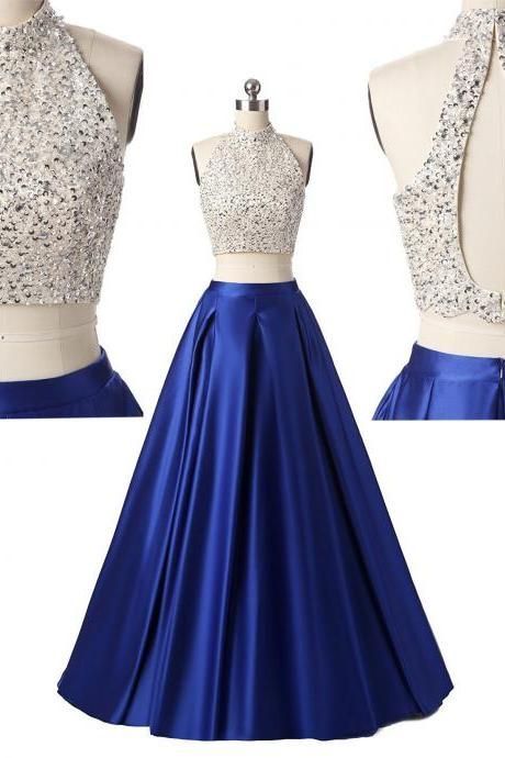 Cerimonia Two Piece Prom, Elegant Ball Gowns, Royal Blue Prom Dresses, Prom Long, Prom Dresses Two Piece, Cute Prom Dresses, Piece Prom Dress, Pretty Prom Dresses, Trendy Dress