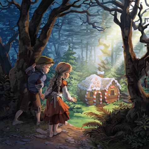 Hansel and Gretel Hansel Y Gretel Cuento, Hansel And Gretel House, Hansel Y Gretel, Hansel And Gretel, Classic Fairy Tales, The Wonderful Wizard Of Oz, Grimm Fairy Tales, Ecole Art, Childrens Books Illustrations