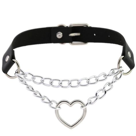 Goth Stuff, Emo Clothes, Goth Choker, Grunge Accessories, Cosplay Jewelry, Heart Choker Necklace, Leather Choker Necklace, Choker Collar Necklace, Goth Jewelry