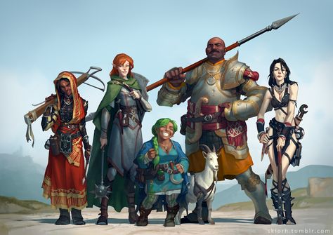 Pathfinder RPG party commission by Skiorh.deviantart.com on @DeviantArt Fantasy Party, Adventure Party, Rpg Horror, Pathfinder Rpg, Dungeons And Dragons Characters, Fantasy Warrior, Fantasy Rpg, Fantasy Inspiration, 영감을 주는 캐릭터