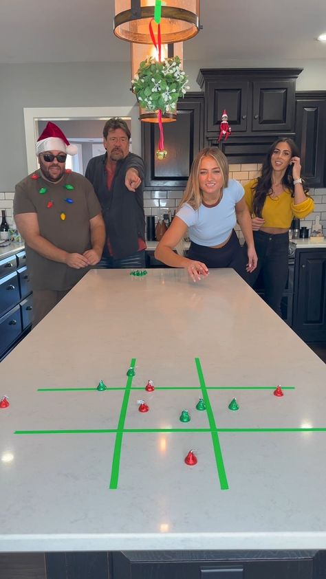 Tic Tac Mistletoe 😂 | Instagram Christmas Party Games 2024, Christmas Minute To Win It Games School, Holiday Minute To Win It Games Family Christmas, Flip Cup Tic Tac Toe Game, Plate On Head Drawing Game, Office Holiday Party Ideas Games For Adults, Thanksgiving Relay Games, Christmas Party School Games, Christmas Active Games