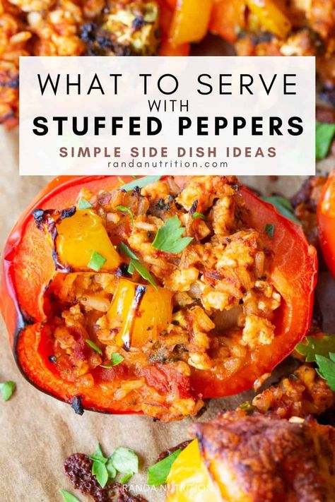 What to Serve with Stuffed Peppers: Simple Side Dish Ideas Stuffed Peppers For One, Asian Stuffed Bell Peppers, Stuffed Peppers Meal With Sides, Stuffed Peppers And Sides, Side Dishes With Peppers, Stuffed Bell Peppers Meal Prep, Sides With Stuffed Bell Peppers, What To Make With Stuffed Peppers, Side Dishes With Stuffed Peppers