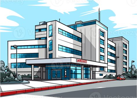 Hospital Building illustration Clipart Hospital Building Drawing, Hospital Drawing, Hospital Illustration, Background Hospital, Hospital Building, Building Drawing, Building Illustration, Cityscape Photos, Nature Backgrounds