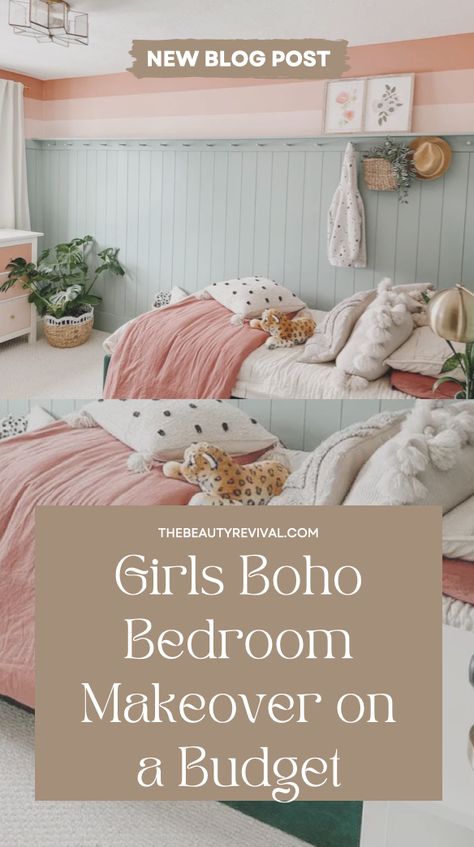 Bedroom Jungle, Boho Girls Bedroom, Boho Teen Bedroom, Girls Boho Bedroom, Dresser Hack, Girls Bedroom Colors, Girls Bedroom Makeover, Johnson House, Painted Stripes