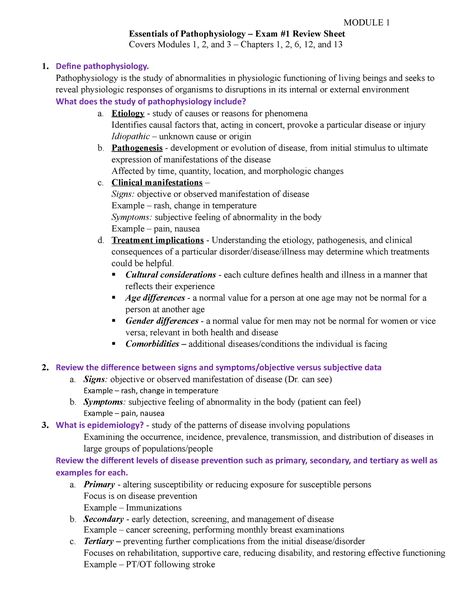 Essentials of Pathophysiology - Exam 1 review sheet updated - NUR2063 - StuDocu Advance Pathophysiology Nursing, Advanced Pathophysiology Fnp, Pathophysiology Nursing Study Guides, Dnp School, Pathophysiology Notes, Pathophysiology Nursing, Nclex Study Plan, Extracellular Fluid, Adrenal Cortex