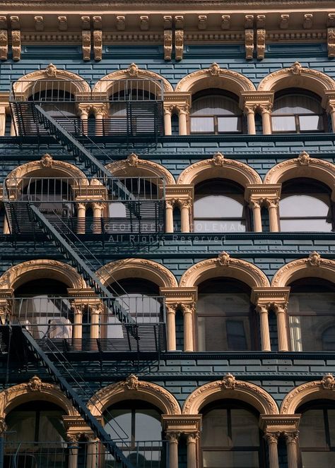 Fabulous architecture in Noho - #nyc Manhattan Neighborhoods, New York City Manhattan, Fire Escape, Unique Architecture, New York State, Beautiful Architecture, Favorite City, Apartment Building, Amazing Architecture